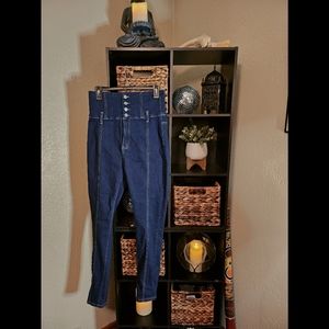 Navy blue, super high wasted jeans